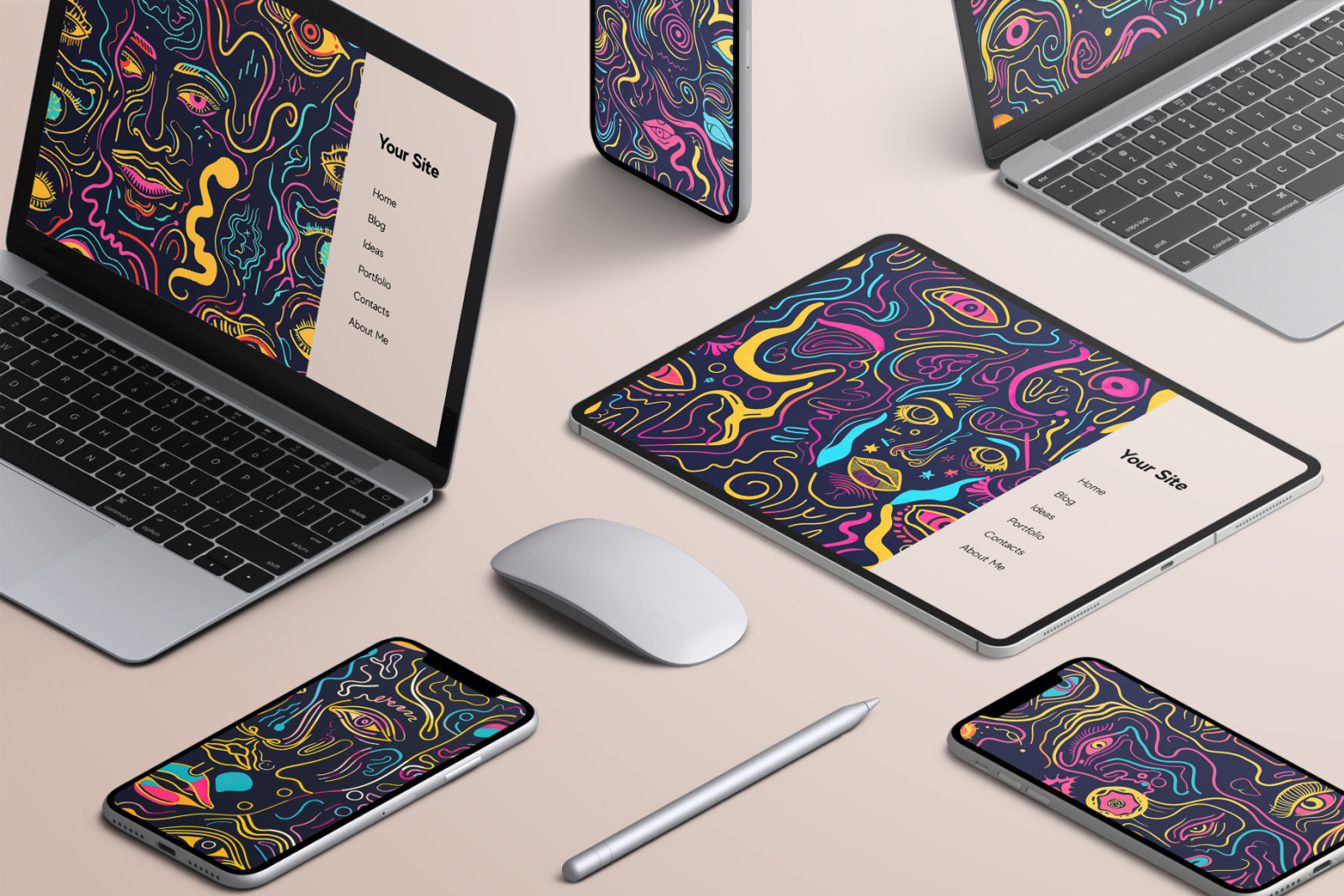 Psy Neon Arthouse Seamless Texture Pack