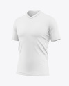 V-Neck T-Shirt Mockup - Half Side View