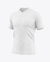 Heather V-Neck T-Shirt Mockup - Half Side View