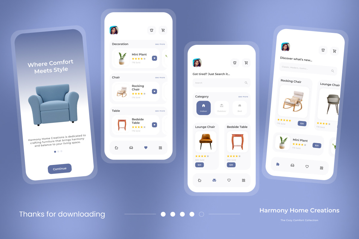 Harmony Home Creations - Furniture Mobile App Harmony Home Creations - Furniture Mobile App
