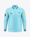 Long Sleeve Polo T-Shirt Mockup - Front View