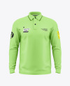 Long Sleeve Polo T-Shirt Mockup - Front View