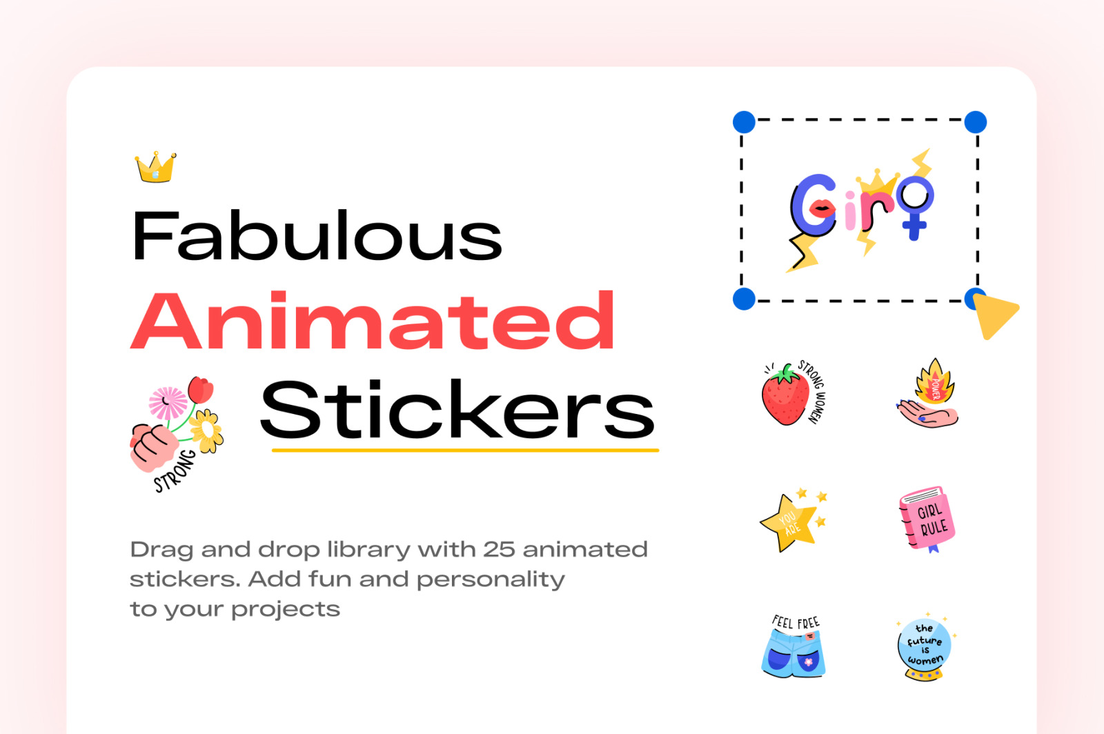 Girl Power Animated Stickers