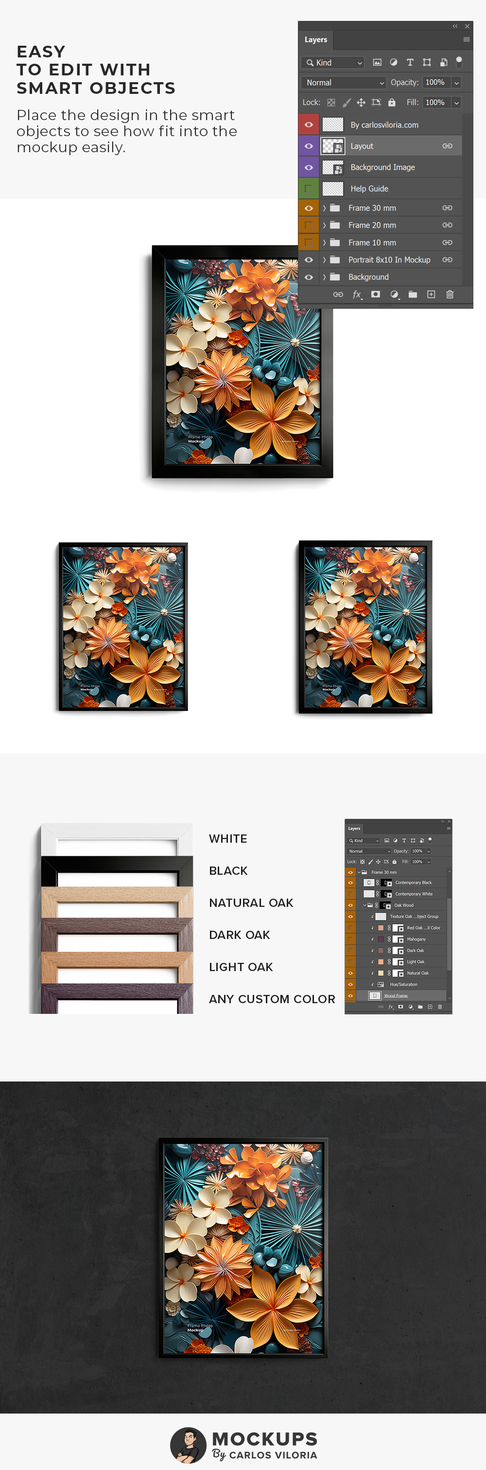 Front Portrait Frame Mockup – 12x16 In Front Portrait Frame Mockup – 12x16 In