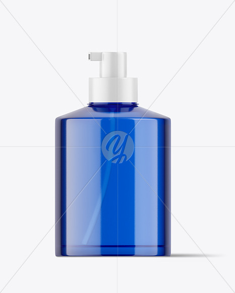 Blue Cosmetic Pump Bottle Mockup