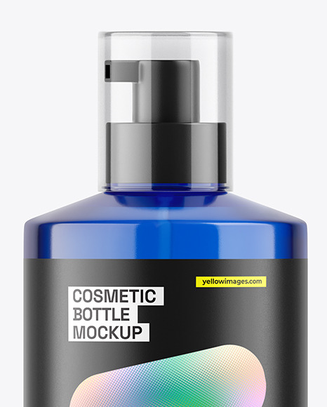 Blue Cosmetic Pump Bottle Mockup