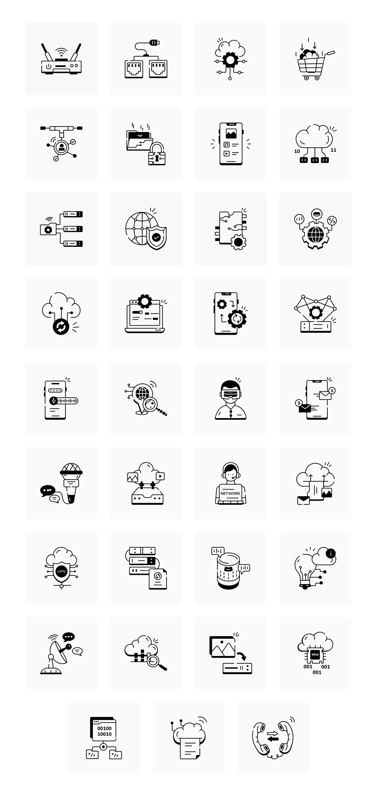 Animated Linear Networking Icons Animated Linear Networking Icons