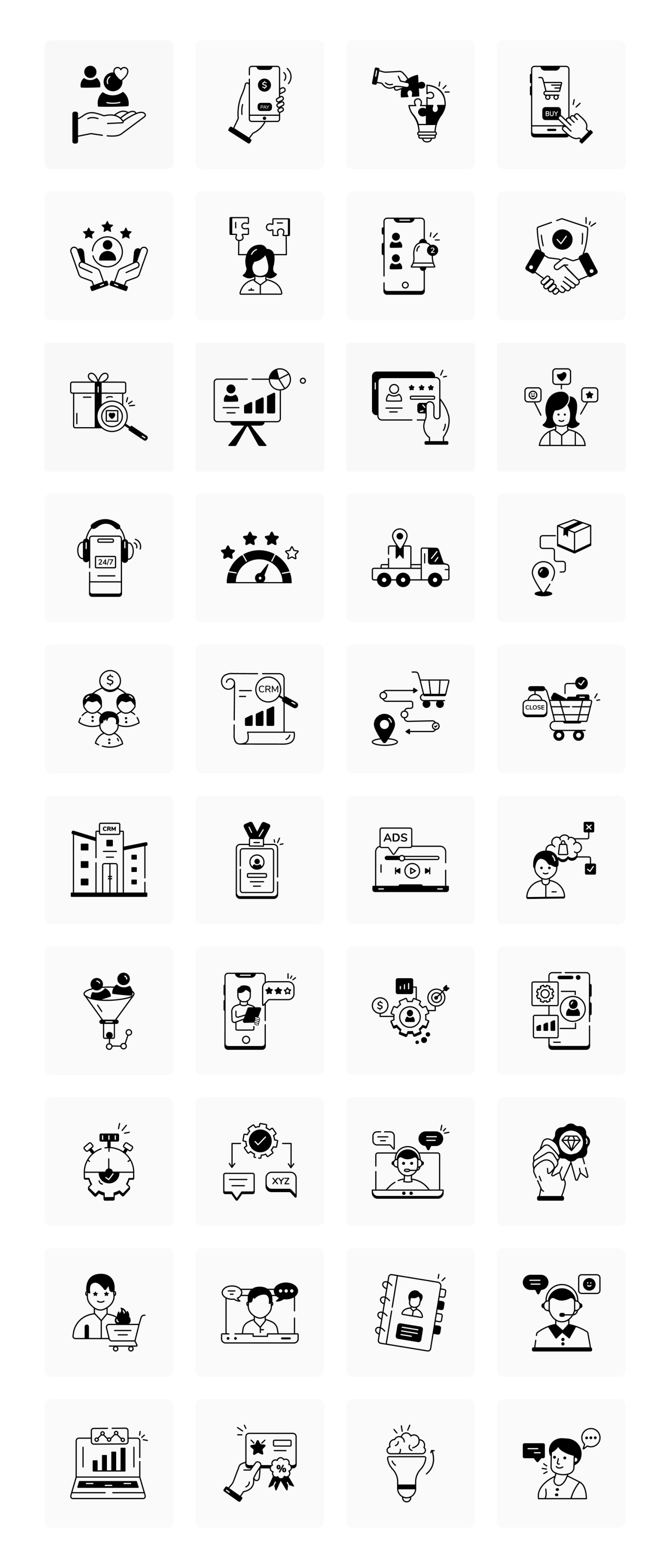 Animated Linear CRM Icons