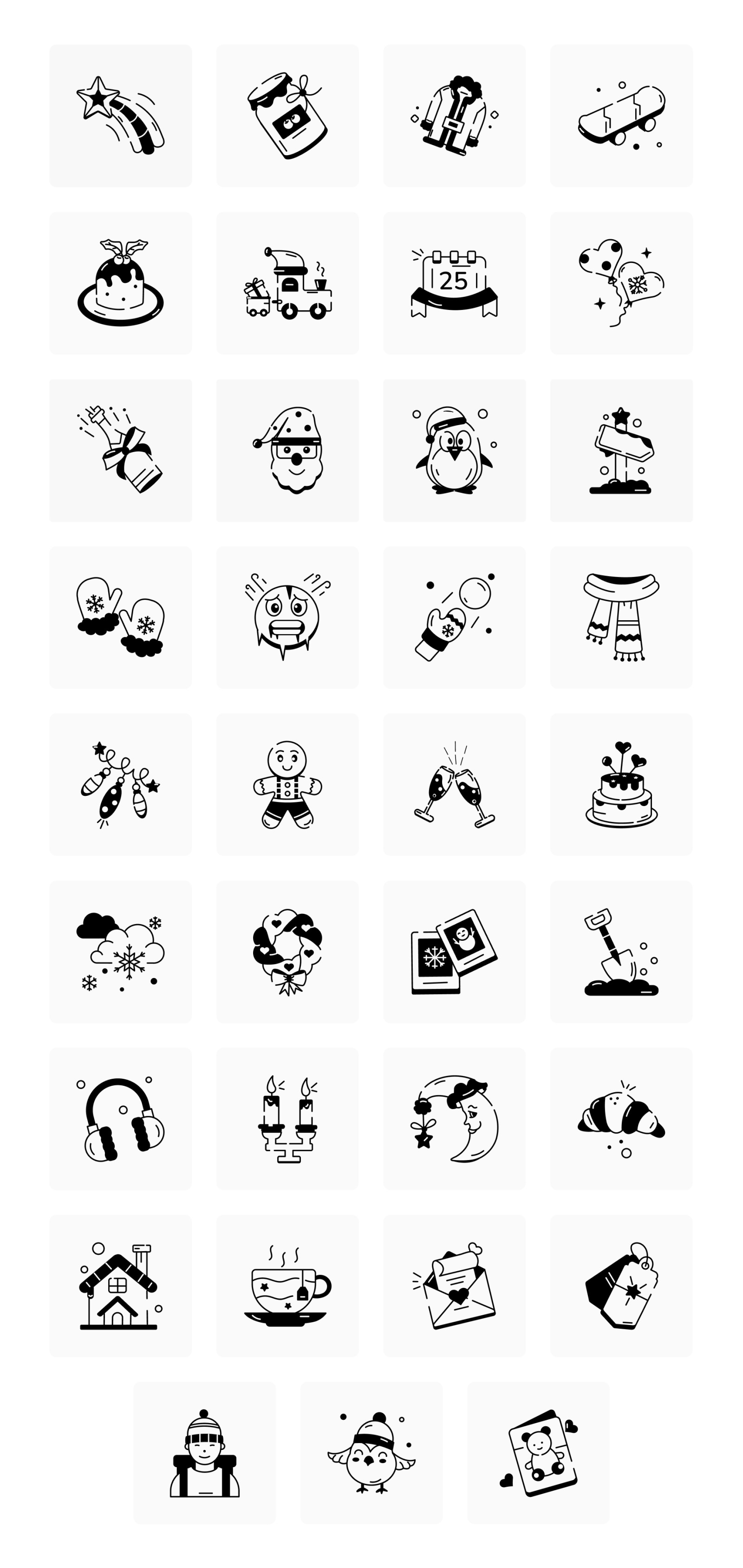 Cute Christmas and Winter Icons Cute Christmas and Winter Icons
