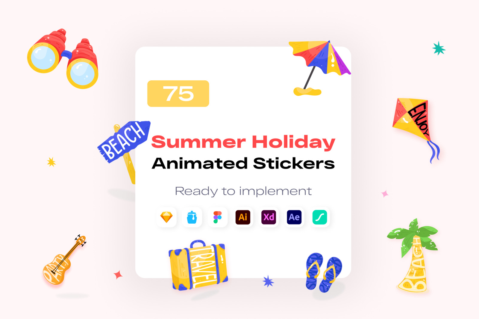 Summer Holiday Animated Stickers