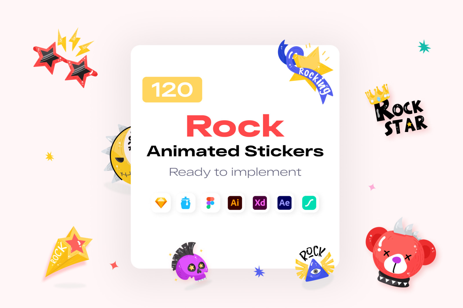 Rock Animated Stickers