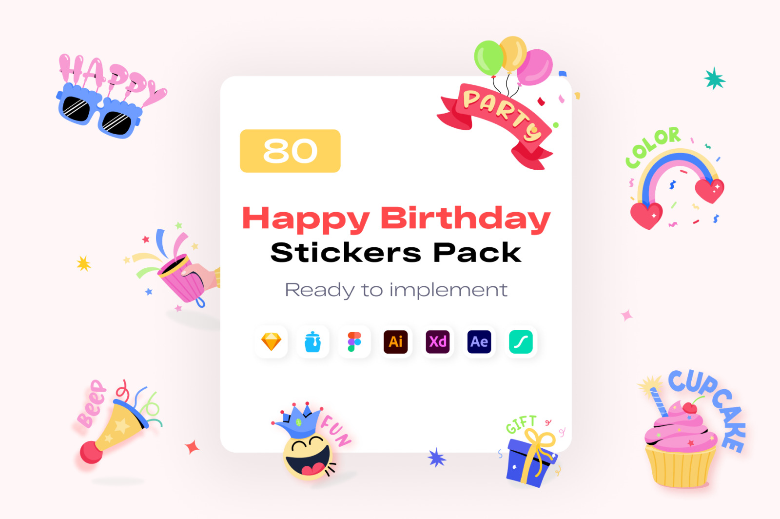 Happy Birthday Stickers Pack Happy Birthday Stickers Pack