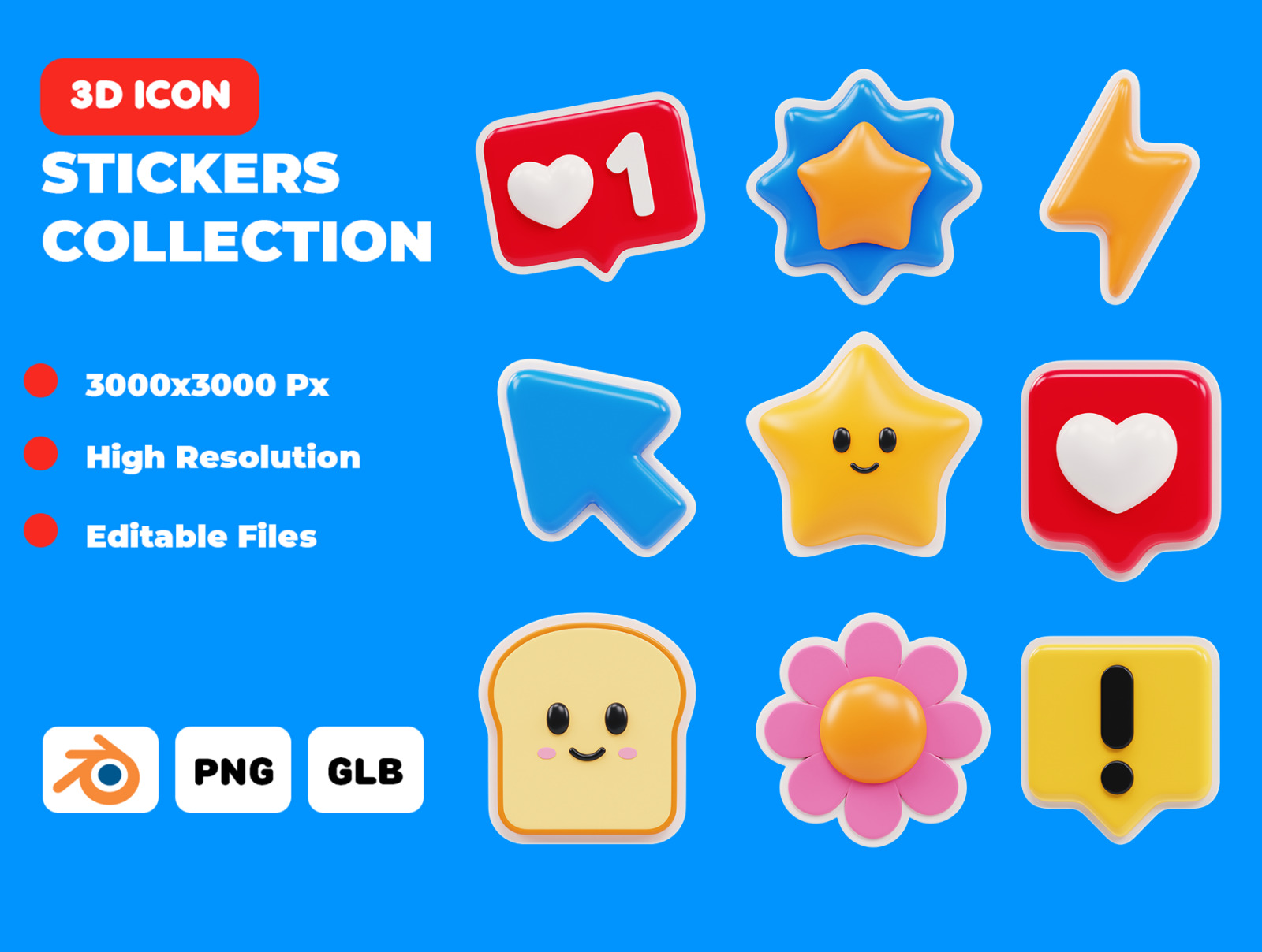 Stickers Collection 3D Icon Pack