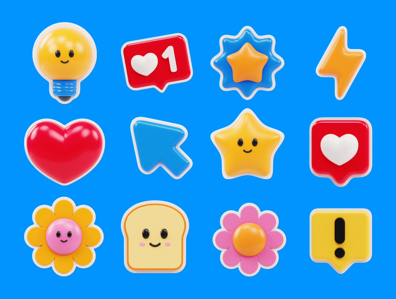 Stickers Collection 3D Icon Pack