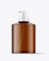 Amber Frosted Cosmetic Pump Bottle Mockup