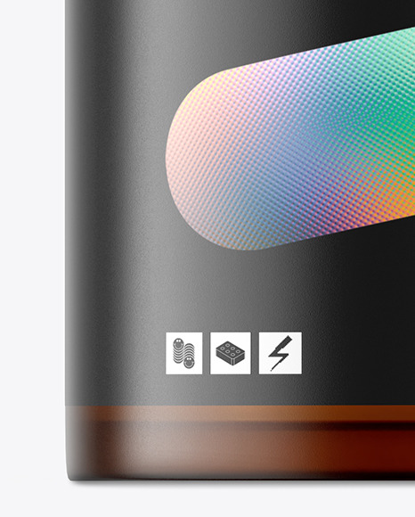 Amber Frosted Cosmetic Pump Bottle Mockup