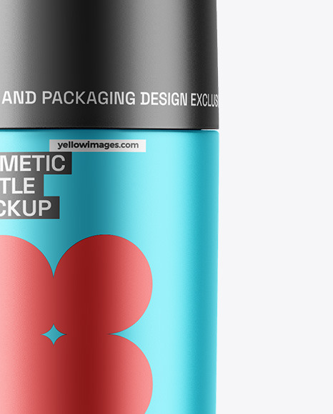 Matte Metallic Cosmetic Bottle Mockup