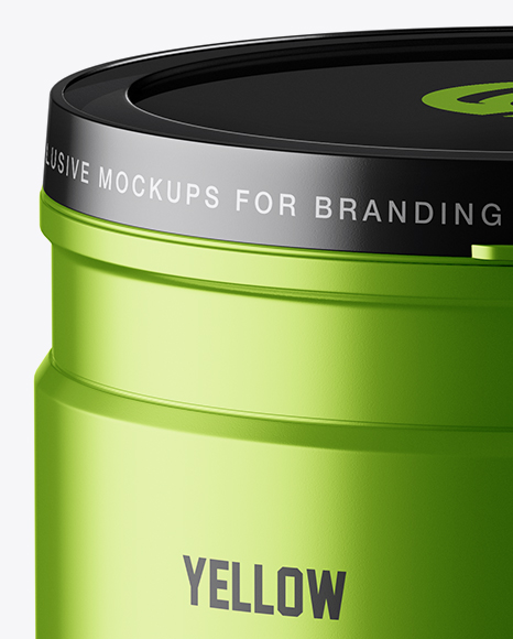 Metallic Protein Jar Mockup (High-Angle Shot)