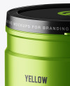 Metallic Protein Jar Mockup (High-Angle Shot)