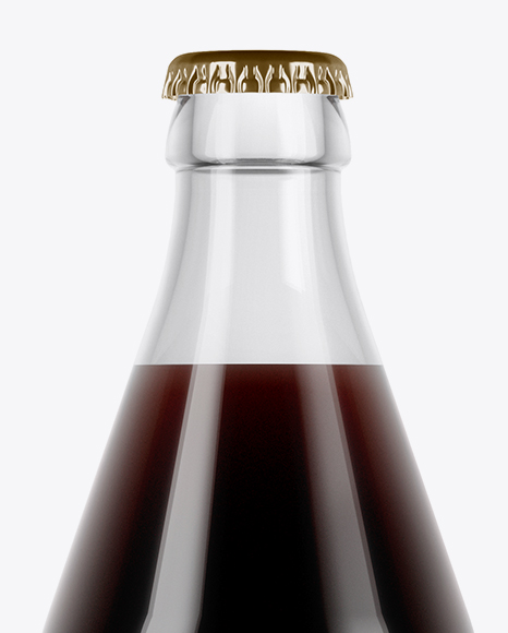 Clear Glass Bottle With Dark Drink Mockup