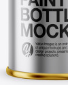 Tin Can with Metallic Label Mockup - Front View