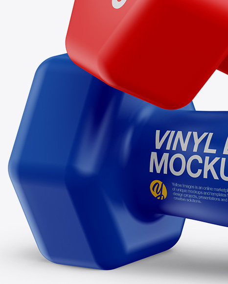 Matte Vinyl Coated Dumbbells Mockup - Free Download Images High Quality