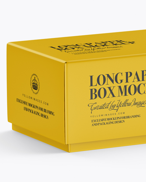 Paper Box Mockup - Half Side View (High-Angle Shot)