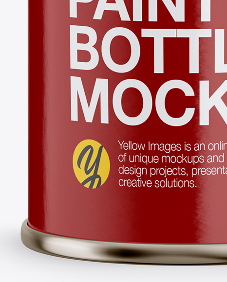 Tin Can with Glossy Label Mockup - Front View