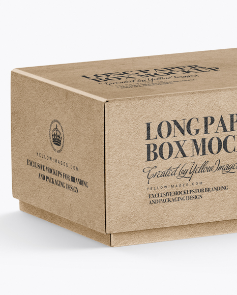 Kraft Paper Box Mockup - Half Side View (High-Angle Shot)