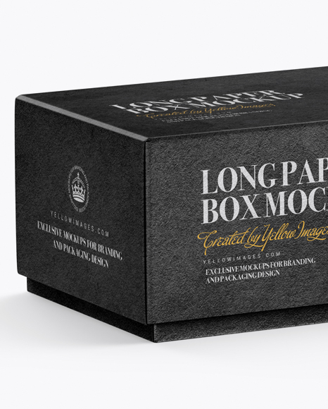 Kraft Paper Box Mockup - Half Side View (High-Angle Shot)