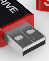 Opened Matte USB Flash Drive Mockup - Half Side View (High-Angle Shot)