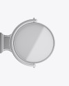 Metallic Round Signboard Mockup - Front View