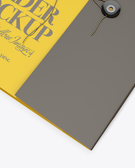 Matte Folder With String Closure - High-Angle Shot - Free Download