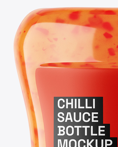 Red Chilli Sauce Bottle Mockup