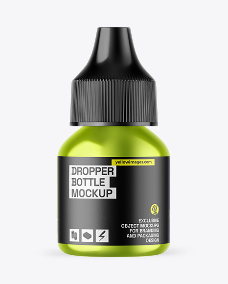 Metallic Dropper Bottle Mockup