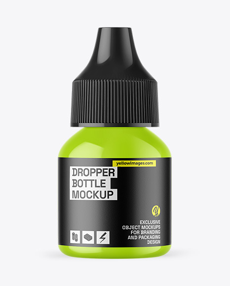 Glossy Dropper Bottle Mockup