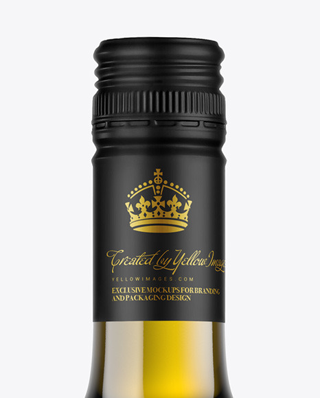 Antique Green Glass White Wine Bottle Mockup