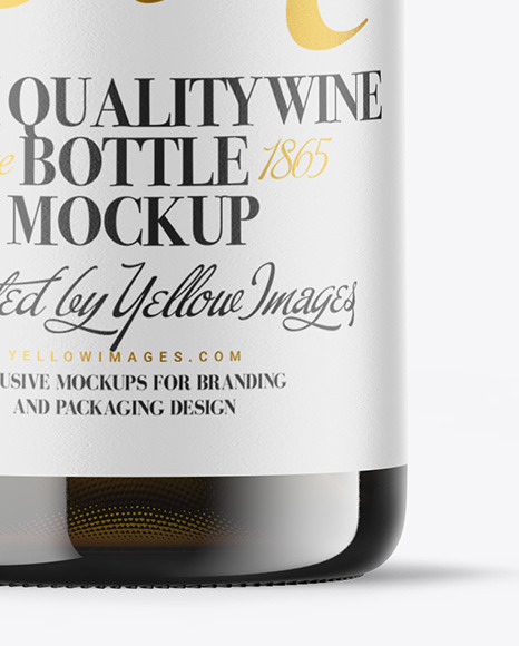 Antique Green Glass White Wine Bottle Mockup