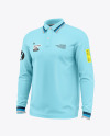 Long Sleeve Polo T-Shirt Mockup - Half Side View