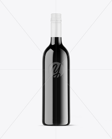 Dark Glass Wine Bottle Mockup