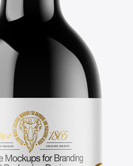 Dark Glass Wine Bottle Mockup