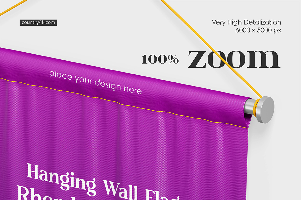 Hanging Wall Flag Rhombus Pennant Mockup Set Hanging Wall Flag Rhombus Pennant Mockup Set