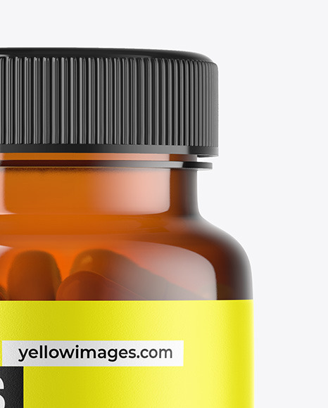 Amber Pills Bottle Mockup Amber Pills Bottle Mockup