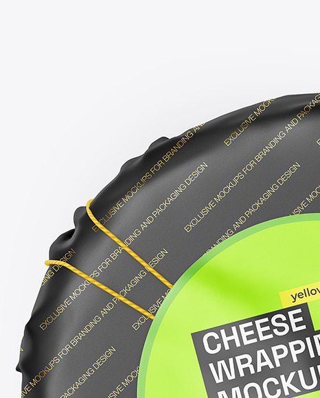 Cheese Wheel Wrapped in Paper Mockup