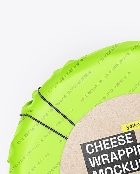 Cheese Wheel Wrapped in Paper Mockup