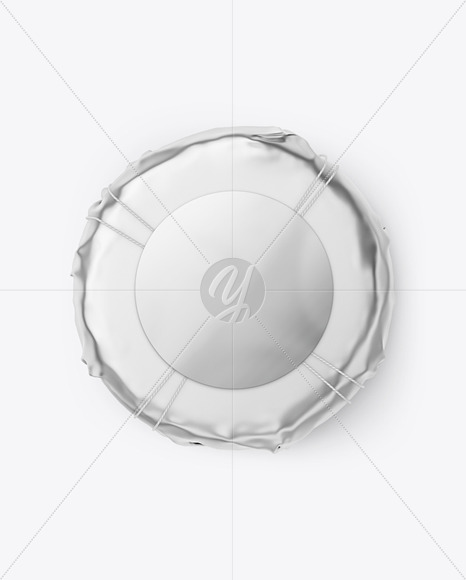 Cheese Wheel Wrapped in Metallized Paper Mockup