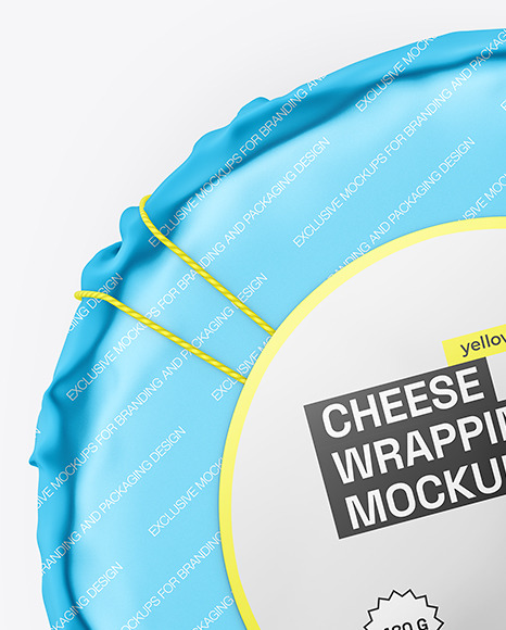 Cheese Wheel Wrapped in Metallized Paper Mockup