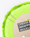 Cheese Wheel Wrapped in Metallized Paper Mockup