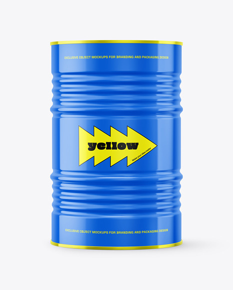 Glossy Oil Barrel Mockup