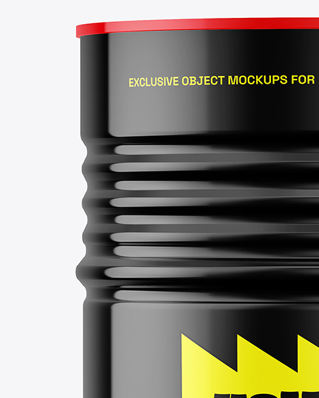 Glossy Oil Barrel Mockup